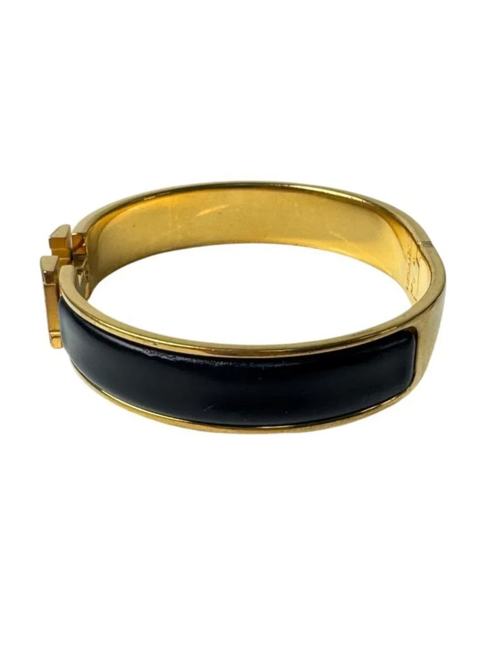 Hermes Clic Clac Bracelet Black Gold